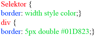 Syntax zur Formatierung des ganzen Rahmens