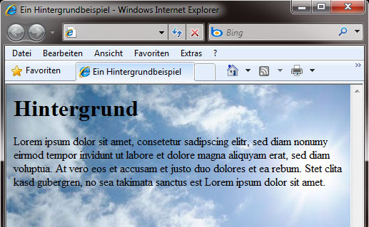 Ein Vollbild-Hintergrund