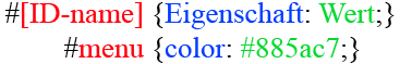 Syntax für ID-Selektoren