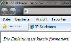 So sieht das Beispiel im Browser aus