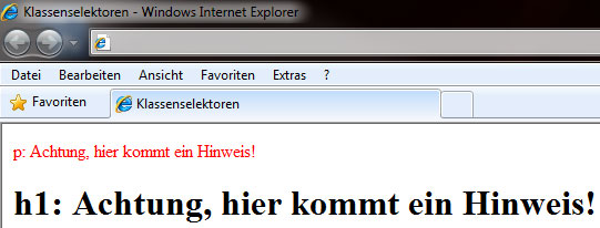 So sieht das Beispiel im Browser aus