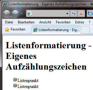 Beispiel für ein eigenes Aufzählungszeichen