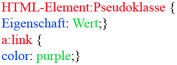 Syntax von Pseudoklassen