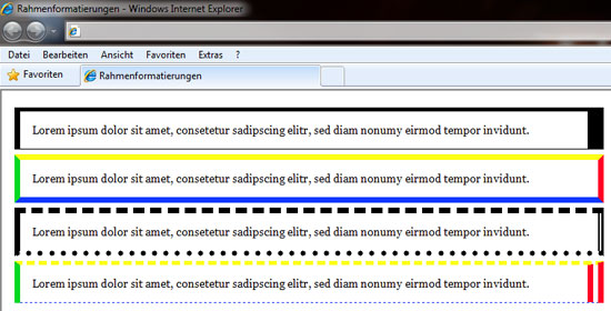 Beispiel für Rahmen