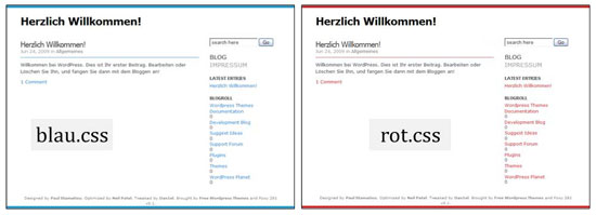 Abbildung 6.2-4: Designs lassen sich leicht durch Stylesheet-Austausch ändern